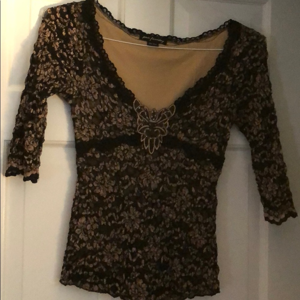 Ann ferriday stretch lace top